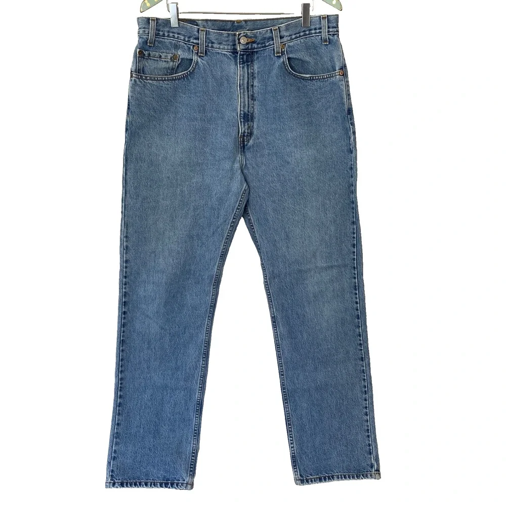 Levis‎ 505 Jeans Mens 36x34 Blue Regular Fit Straight Leg Cotton Vintage Y2K